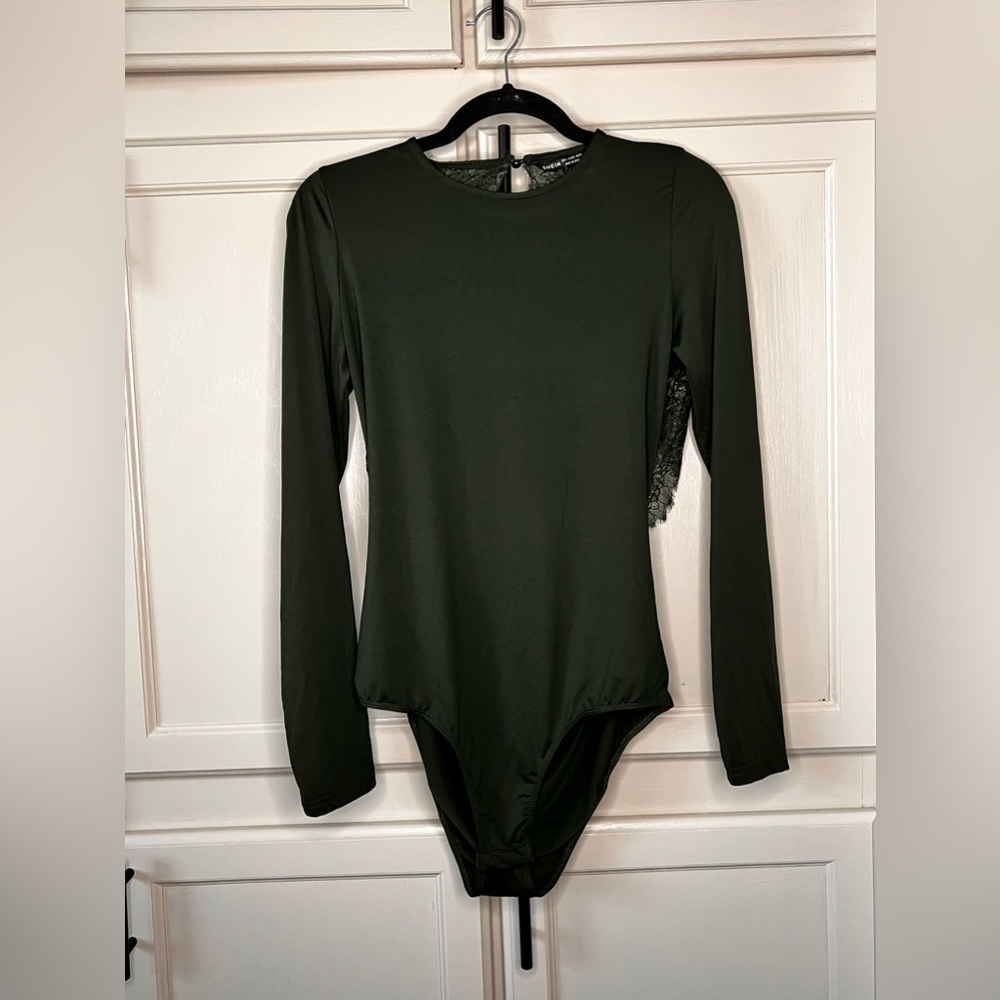007 Emerald Green Backless Bodysuit